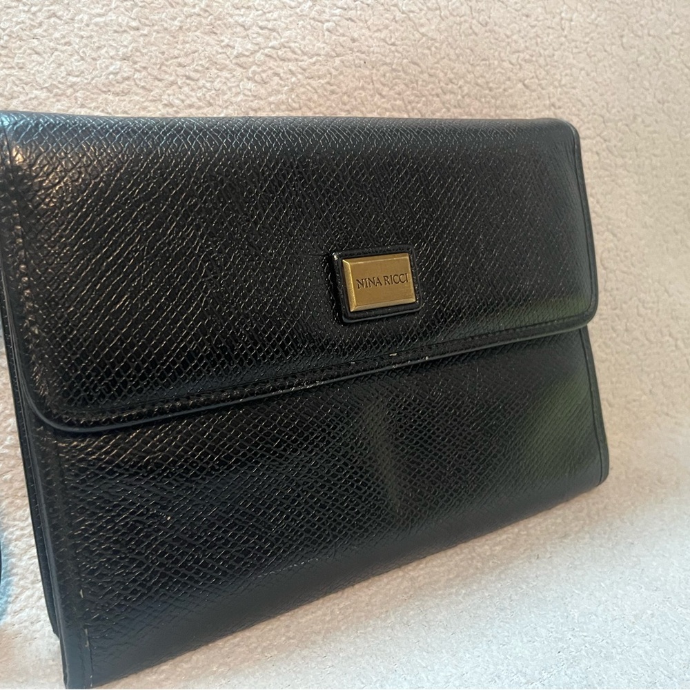 Nina Ricci Black Leather Clutch/Wristlet - Picture 6 of 13